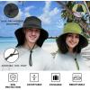imageSukeen Cooling Sun Hat for Men Women UPF50 Wide Brim Fishing Hat with Neck Flap Adjustable Foldable Bucket Hat for HikingArmy Green