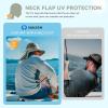 imageSukeen Cooling Sun Hat for Men Women UPF50 Wide Brim Fishing Hat with Neck Flap Adjustable Foldable Bucket Hat for HikingLight Blue