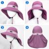 imageSukeen Cooling Sun Hat for Men Women UPF50 Wide Brim Fishing Hat with Neck Flap Adjustable Foldable Bucket Hat for HikingPurple