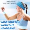 imageSukeen Cooling Workout Headbands Women Men Wide Stretchy NonSlip Moisture Wicking Hairband Sports Running Sweat BandsBlackBlueRose PinkGrey