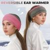 imageSukeen Ear Warmer Headband for Women DoubleLayer Warm Winter Headbands for Women Ear Muffs for Running Cycling SportsBrown Rose Red