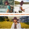 imageSukeen Fishing Hat for Men Women Wide Brim Outdoor UPF 50 Sun Protection with Detachable Neck Flap and Face MaskBrownish Red