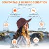 imageSukeen Fishing Hat for Men Women Wide Brim Outdoor UPF 50 Sun Protection with Detachable Neck Flap and Face MaskBrownish Red