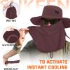 imageSukeen Fishing Hat for Men Women Wide Brim Outdoor UPF 50 Sun Protection with Detachable Neck Flap and Face MaskBrownish Red