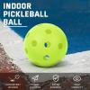 imageSukeen Indoor Pickleball Balls with Bag  26 Holes Pickle Ball Indoor Pickleballs  High Bounce Pickleball Balls Indoor  Pickle Balls for Beginner Intermediate Player 12 Pack  Neon Green
