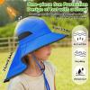 imageSukeen Kids Sun Hats with Neck Flap for Girls BoysLightweight Kids Beach Hat QuickDrying Fishing Hat for OutdoorsDark Blue