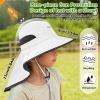 imageSukeen Kids Sun Hats with Neck Flap for Girls BoysLightweight Kids Beach Hat QuickDrying Fishing Hat for OutdoorsWhite