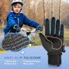 imageSukeen Kids Winter Warm Gloves for Boys Girls Windproof PU Cold Weather Gloves Aged 414 AntiSlip Gloves for Cycling Outdoor
