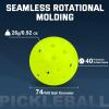 imageSukeen Pickleball Balls Outdoor Crack Resistant Pickleballs OnePiece Seamless 40 Holes Pickleball High Visibility Neon Pickleballs Pickle Balls 12 Pack