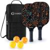 imageSukeen Pickleball Paddles Set of 2 Fiberglass Surface Pickleball Set with Pickleball Rackets Pickle Ball Paddle Set for Men Women