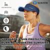 imageSukeen Sports Sun Visor Men Women Lightweight Packable Cooling Stretchy Visor Hat for Running Tennis GolfNavy Blue