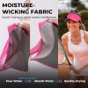 imageSukeen Sports Sun Visor Men Women Lightweight Packable Cooling Stretchy Visor Hat for Running Tennis GolfRose Red