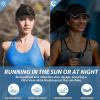 imageSukeen Sports Sun Visor Men Women Reflective Running Visor Lightweight Adjustable Visor Hat for Golf Tennis Sunglass SlotsBlack