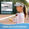 imageSukeen Sports Sun Visor Men Women Reflective Running Visor Lightweight Adjustable Visor Hat for Golf Tennis Sunglass SlotsGrey