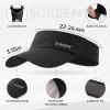 imageSukeen Sports Sun Visor for Men Lightweight Packable Large Head Stretchy Visor Hat for Running Tennis Golf Daily WearBlack