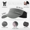 imageSukeen Sports Sun Visor for Men Lightweight Packable Large Head Stretchy Visor Hat for Running Tennis Golf Daily WearGrey