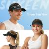 imageSukeen Sports Sun Visor for Men Women Lightweight Empty Top Visor Hat Adjustable Packable Sun Hat for Golf Daily Wear Black