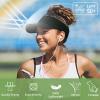 imageSukeen Sports Sun Visor for Men Women Lightweight Empty Top Visor Hat Adjustable Packable Sun Hat for Golf Daily Wear Black