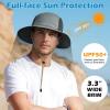 imageSukeen Sun Hats for Women Wide Brim Hats for Mens Fishing Hat Bucket Hat Summer Packable Beach Hat UV Protection 50 HatGrey