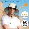 imageSukeen Sun Hats for Women Wide Brim Hats for Mens Fishing Hat Bucket Hat Summer Packable Beach Hat UV Protection 50 HatWhite