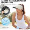 imageSukeen Wide Brim Sun Visor Hat for Women MenUPF50 Seamless Sun Hats Foldable Ponytail Beach Hats for Daily Outdoor SportBeige