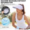 imageSukeen Wide Brim Sun Visor Hat for Women MenUPF50 Seamless Sun Hats Foldable Ponytail Beach Hats for Daily Outdoor SportPurple