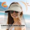 imageSukeen Wide Brim Sun Visor Hat for Women MenUPF50 Seamless Sun Hats Foldable Ponytail Beach Hats for Daily Outdoor SportWarm Gray