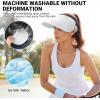 imageSukeen Wide Brim Sun Visor Hat for Women MenUPF50 Seamless Sun Hats Foldable Ponytail Beach Hats for Daily Outdoor SportWhite