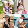 imageSukeen Wide Brim Sun Visor Hat for Women MenUPF50 Seamless Sun Hats Foldable Ponytail Beach Hats for Daily Outdoor SportWhite