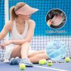imageSukeen Wide Brim Sun Visor Hat for WomenUPF50 Seamless Sun Hats Lightweight Sports Cap Foldable Ponytail Hat for OutdoorLight Pink