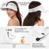 imageSukeen Wide Brim Sun Visor Hat for WomenUPF50 Seamless Sun Hats Lightweight Sports Cap Foldable Ponytail Hat for OutdoorPure White