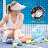 imageSukeen Wide Brim Sun Visor Hat for WomenUPF50 Seamless Sun Hats Lightweight Sports Cap Foldable Ponytail Hat for OutdoorPure White