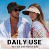 imageSukeen Wide Brim Sun Visor for Women Men UPF50 Seamless Foldable Hats Adjustable Ponytail Beach Hats for Golf Daily OutdoorPink