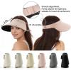 imageSukeen Wide Brim Sun Visor for Women Men UPF50 Seamless Foldable Hats Adjustable Ponytail Beach Hats for Golf Daily OutdoorPink