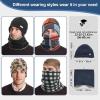 imageSukeen Winter Beanie Hat Scarf Set for Men Women Warm Hat with Faux Fleece Neck Warmer Cold Weather Caps for Cycling OutdoorDark Blue