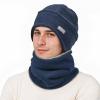 imageSukeen Winter Beanie Hat Scarf Set for Men Women Warm Hat with Faux Fleece Neck Warmer Cold Weather Caps for Cycling OutdoorDark Blue