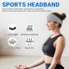 imageSukeen Workout Headbands for Women Moisture Wicking Sweat Band Headbands Non Slip Elastic Sweatbands Sports Headband for Yoga Running Gym FitnessBlackGrayRed