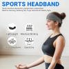 imageSukeen Workout Headbands for Women Moisture Wicking Sweat Band Headbands Non Slip Elastic Sweatbands Sports Headband for Yoga Running Gym FitnessBlackDark GrayGray