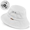 imageSukeen Cotton Bucket Hat for Men Women Adjustable Knob Sun Hat UPF 50 Wide Brim Fishing Hat for Walking Daily OutdoorWhite