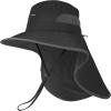 imageSukeen Kids Sun Hats with Neck Flap for Girls BoysLightweight Kids Beach Hat QuickDrying Fishing Hat for OutdoorsBlack