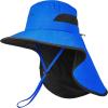 imageSukeen Kids Sun Hats with Neck Flap for Girls BoysLightweight Kids Beach Hat QuickDrying Fishing Hat for OutdoorsDark Blue