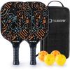 imageSukeen Pickleball Paddles Set of 2 Fiberglass Surface Pickleball Set with Pickleball Rackets Pickle Ball Paddle Set for Men Women