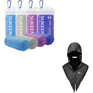 imageSukeen 4 Pack Cooling Towel 40quotx12quotIce TowelSoft Breathable Chilly Towel Cooling Hoodie Towel Cooling Neck Wraps