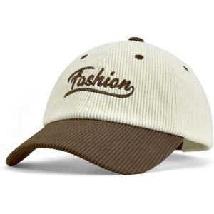 imageSukeen Baseball Caps for Teenage Big Kids Adjustable TwoTone Corduroy Hat Casual Caps for Everyday OutdoorBrown