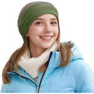 imageSukeen Ear Warmer Headband for Women DoubleLayer Warm Winter Headbands for Women Ear Muffs for Running Cycling SportsBrown Green