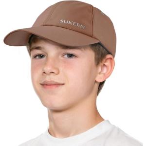 imageSukeen Kids Sun Hats for Girls Boys Quick Drying Baseball Cap Lightweight Sun Protection Hat for Outdoor ActivityCoffee Brown