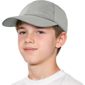 imageSukeen Kids Sun Hats for Girls Boys Quick Drying Baseball Cap Lightweight Sun Protection Hat for Outdoor ActivityGray