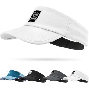 imageSukeen Sports Sun Visor for Men Women Lightweight QuickDry Outdoor Visor Hat Packable Running Tennis Golf VisorWhite