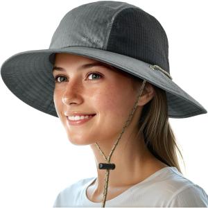 imageSukeen Sun Hats for Women Wide Brim Hats for Mens Fishing Hat Bucket Hat Summer Packable Beach Hat UV Protection 50 HatGrey