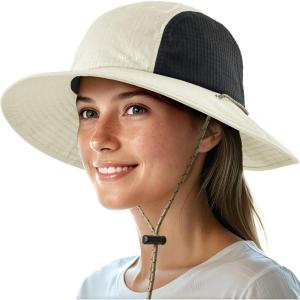 imageSukeen Sun Hats for Women Wide Brim Hats for Mens Fishing Hat Bucket Hat Summer Packable Beach Hat UV Protection 50 HatWhite